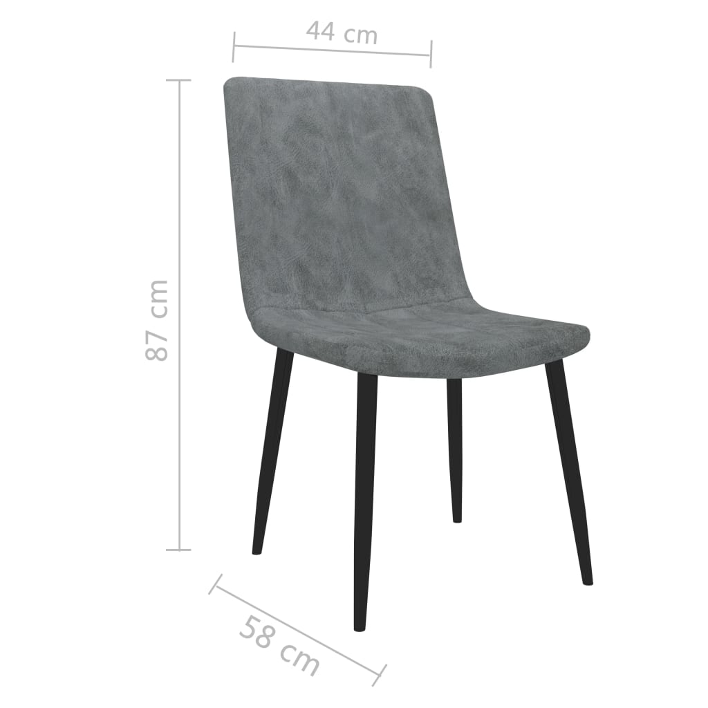vidaXL Eetkamerstoelen 2 st kunstleer grijs