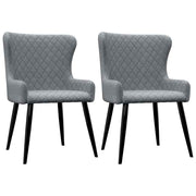 vidaXL Eetkamerstoelen 2 st stof lichtgrijs