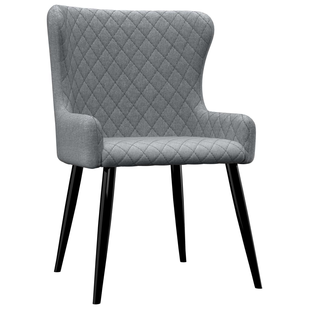 vidaXL Eetkamerstoelen 2 st stof lichtgrijs
