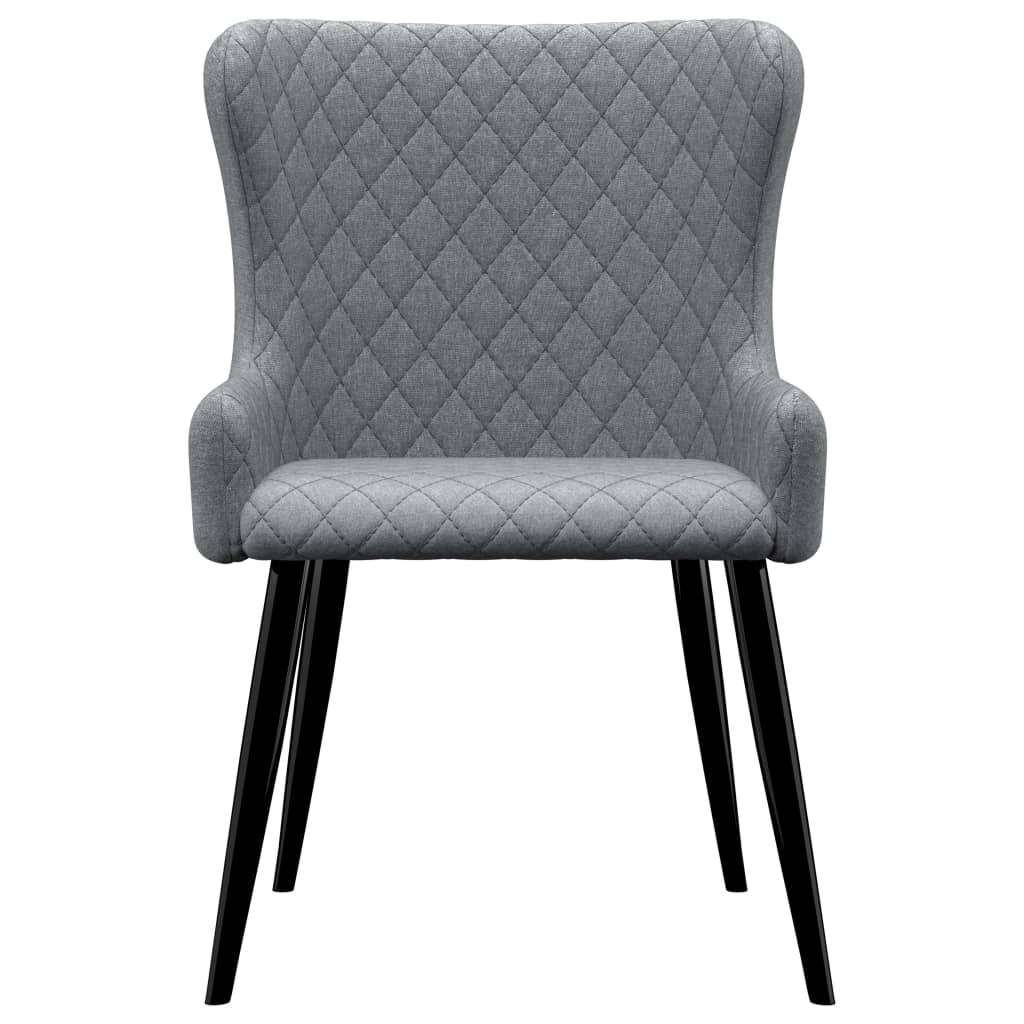 vidaXL Eetkamerstoelen 2 st stof lichtgrijs