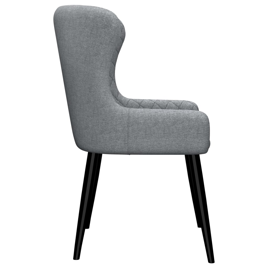 vidaXL Eetkamerstoelen 2 st stof lichtgrijs