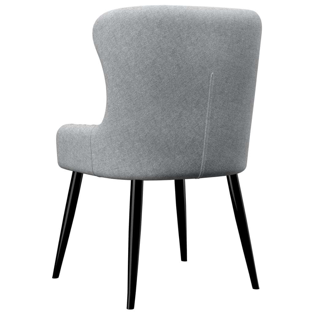 vidaXL Eetkamerstoelen 2 st stof lichtgrijs