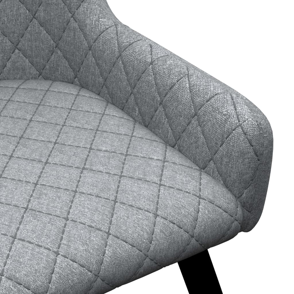 vidaXL Eetkamerstoelen 2 st stof lichtgrijs