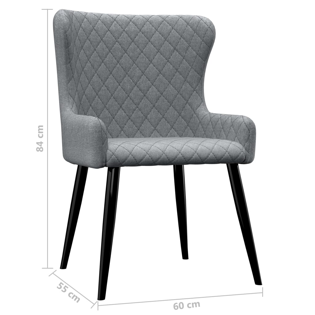 vidaXL Eetkamerstoelen 2 st stof lichtgrijs