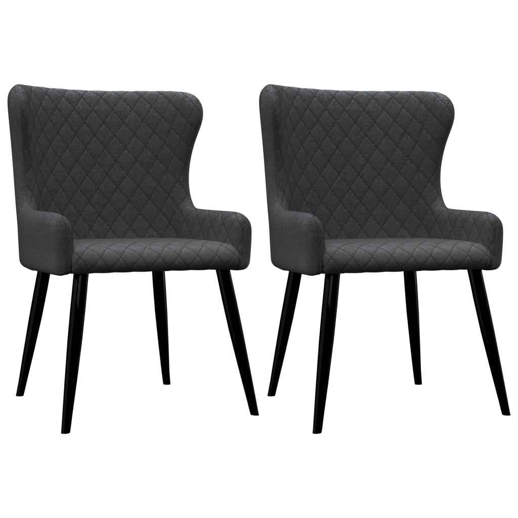 vidaXL Eetkamerstoelen 2 st stof lichtgrijs