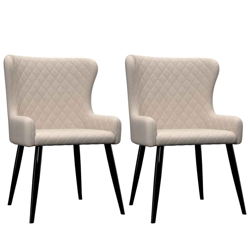 vidaXL Eetkamerstoelen 2 st stof lichtgrijs