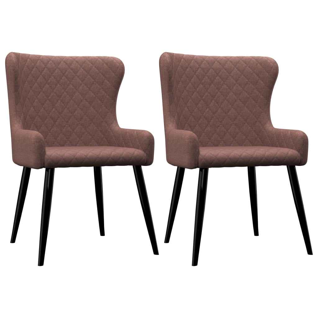 vidaXL Eetkamerstoelen 2 st stof lichtgrijs