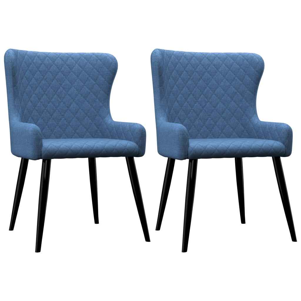 vidaXL Eetkamerstoelen 2 st stof lichtgrijs