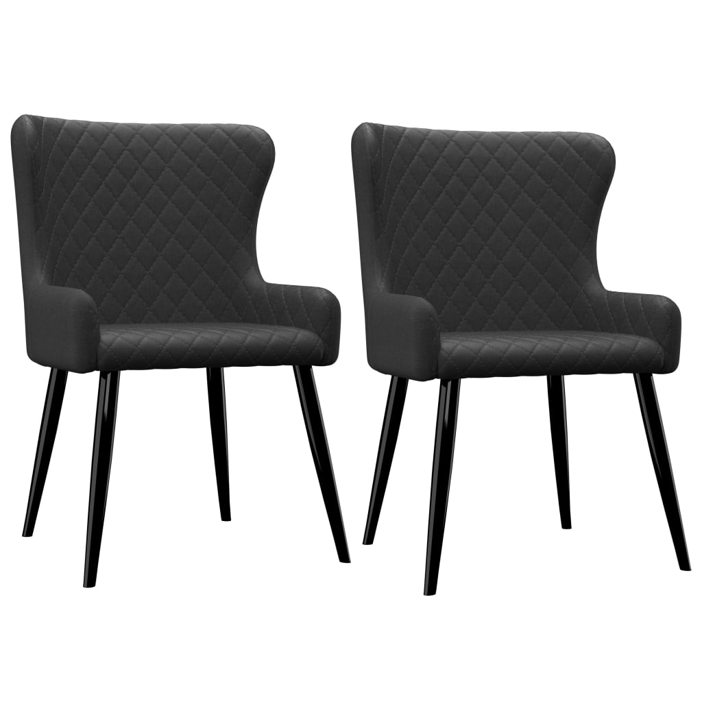 vidaXL Eetkamerstoelen 2 st stof lichtgrijs