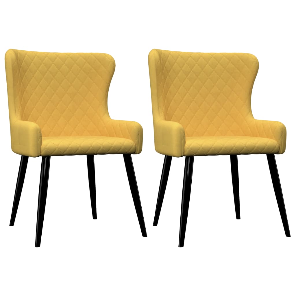 vidaXL Eetkamerstoelen 2 st stof lichtgrijs