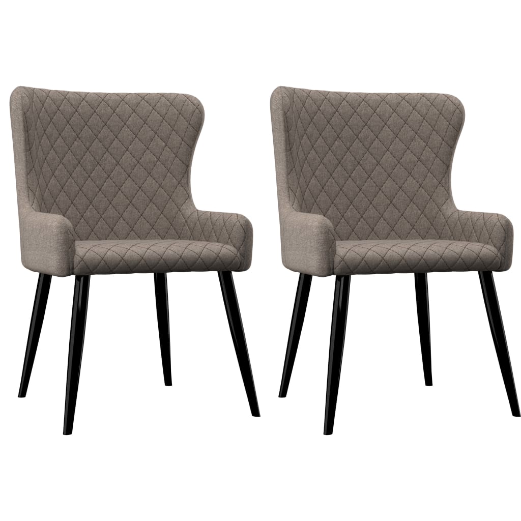 vidaXL Eetkamerstoelen 2 st stof lichtgrijs