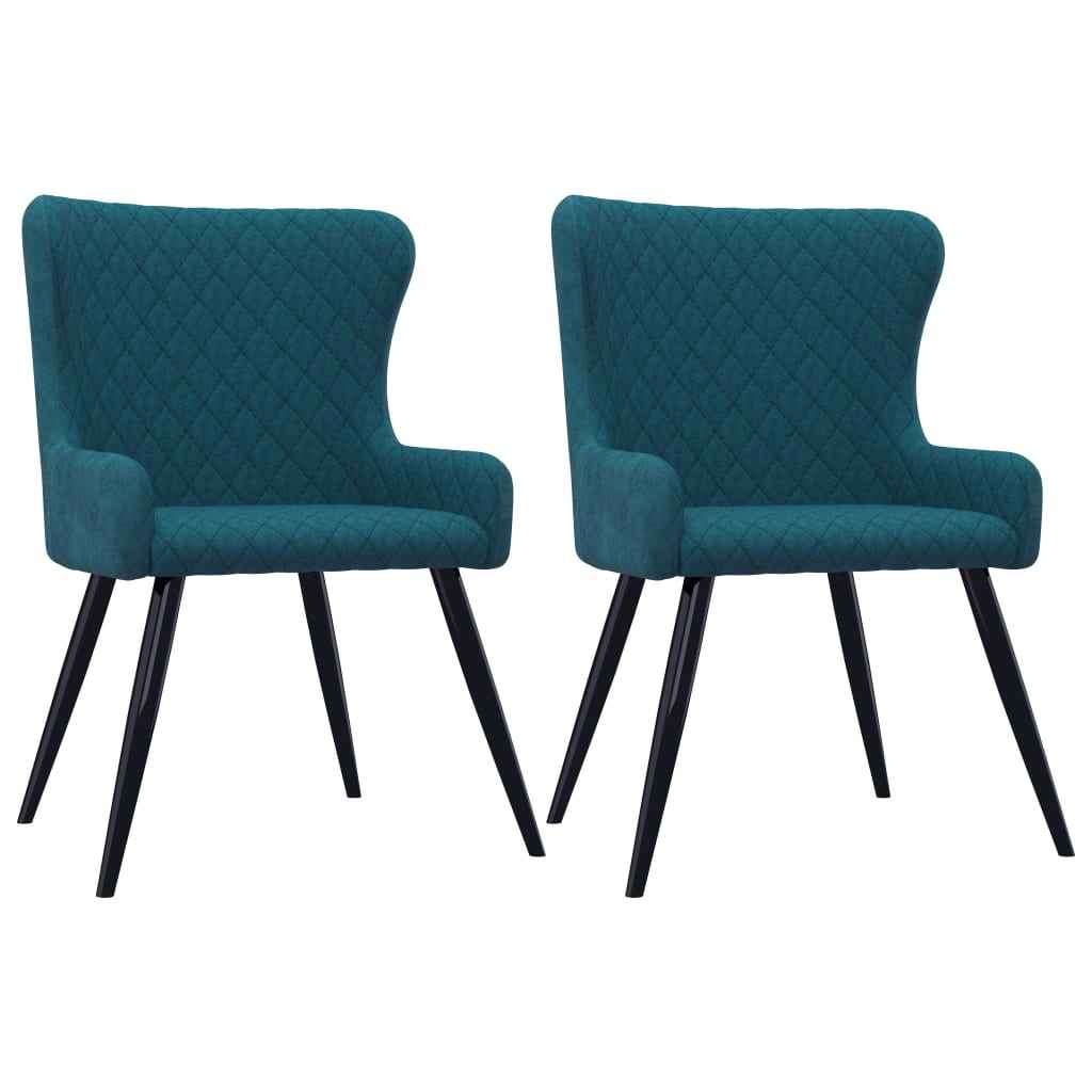 vidaXL Eetkamerstoelen 2 st fluweel blauw