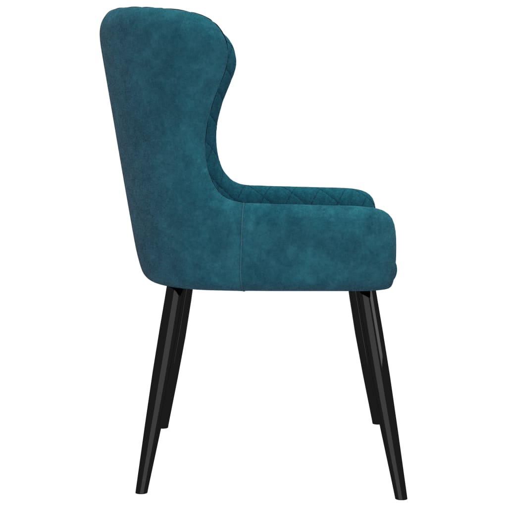 vidaXL Eetkamerstoelen 2 st fluweel blauw