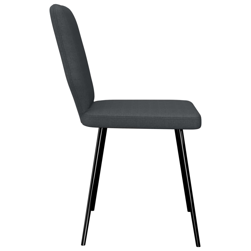 vidaXL Eetkamerstoelen 2 st stof donkergrijs