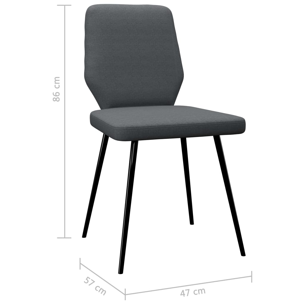 vidaXL Eetkamerstoelen 2 st stof donkergrijs