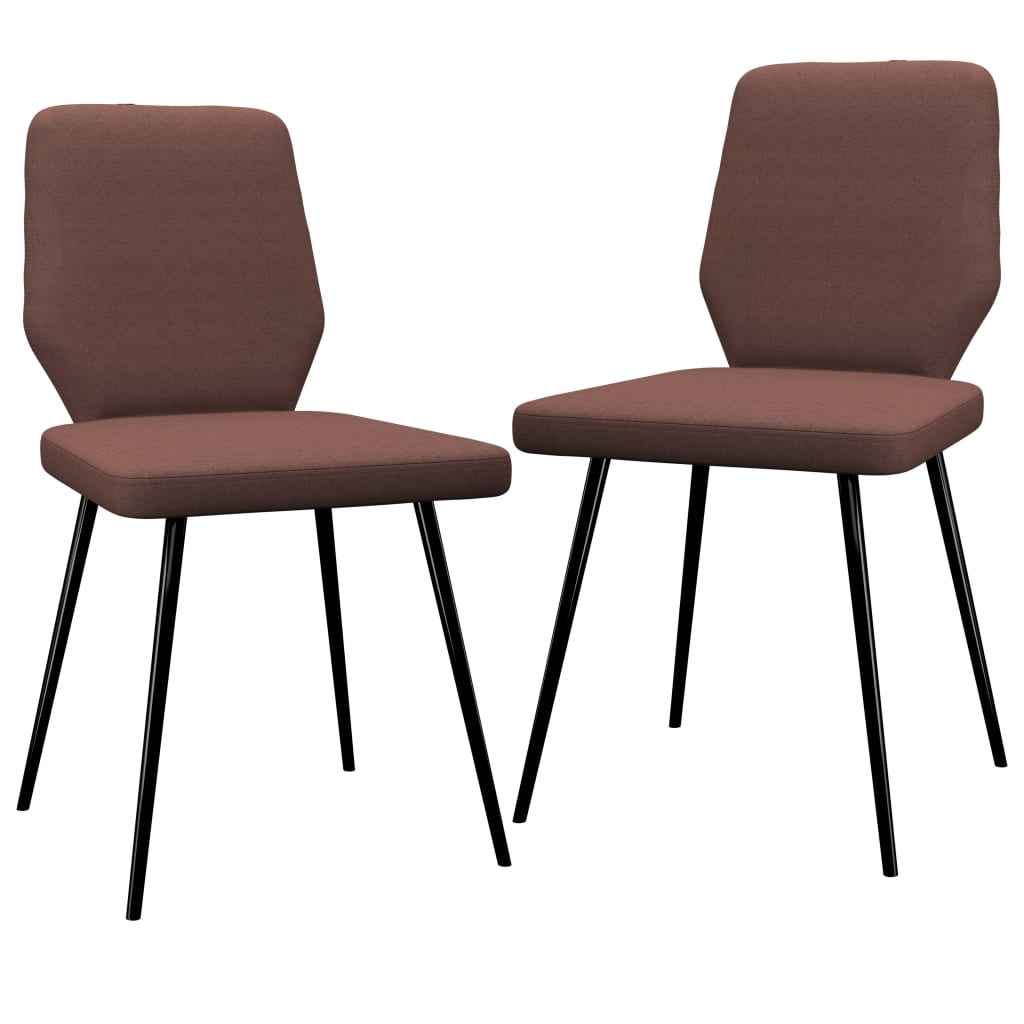 vidaXL Eetkamerstoelen 2 st stof donkergrijs