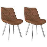 vidaXL Eetkamerstoelen 2 st kunstsuède bruin