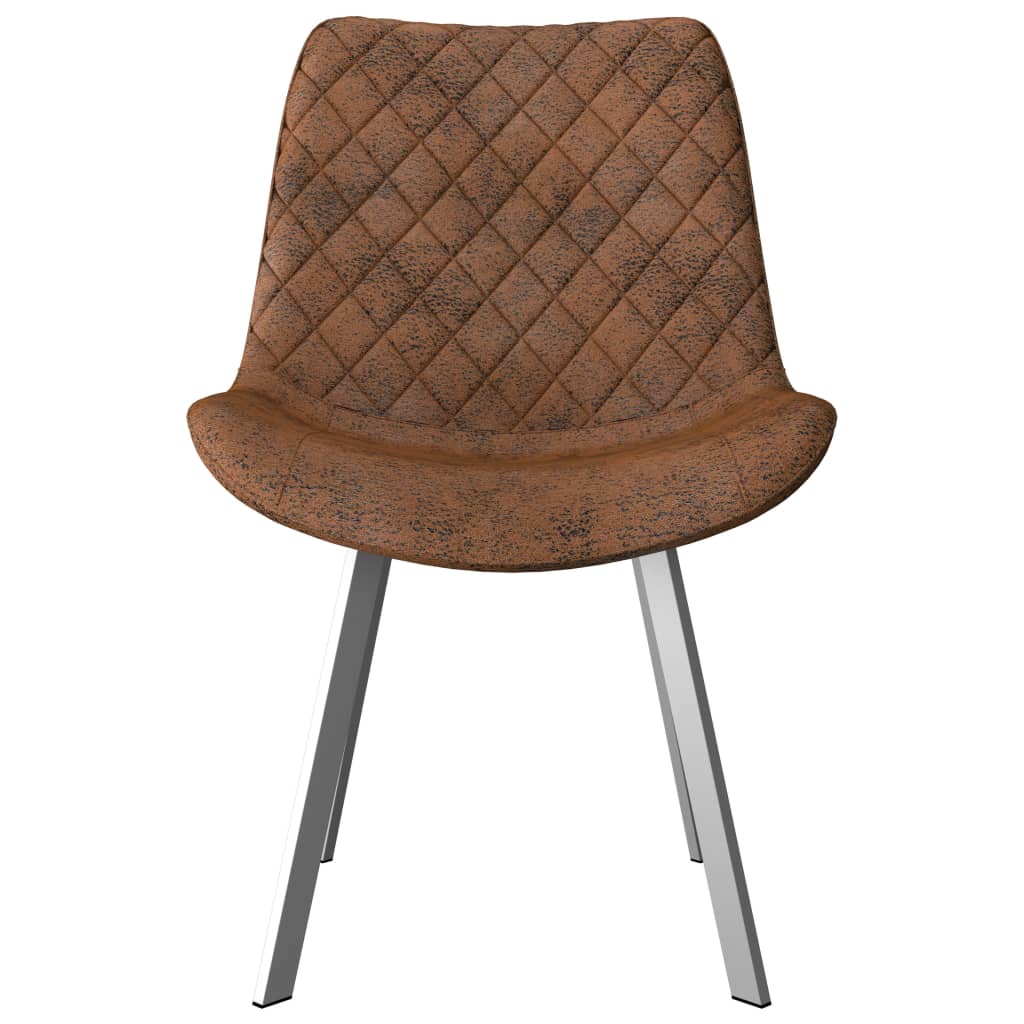 vidaXL Eetkamerstoelen 2 st kunstsuède bruin