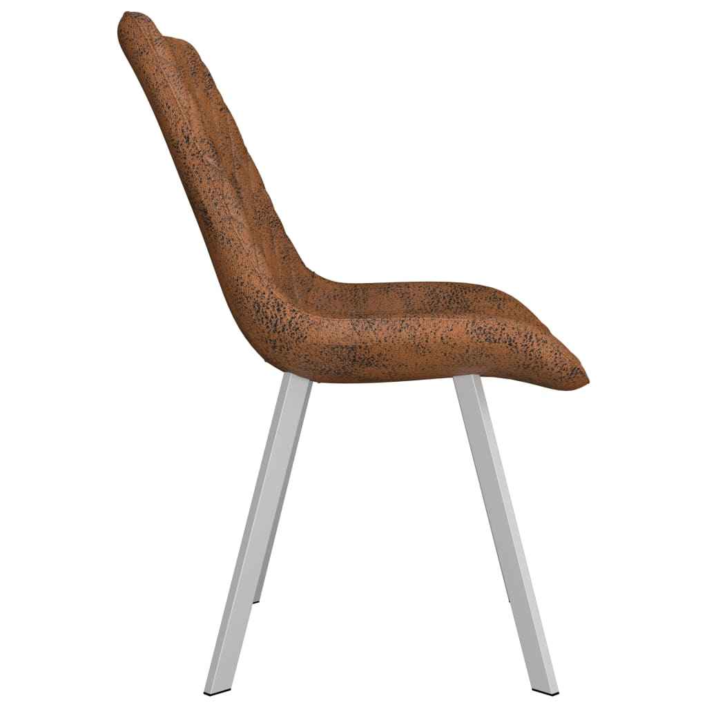 vidaXL Eetkamerstoelen 2 st kunstsuède bruin