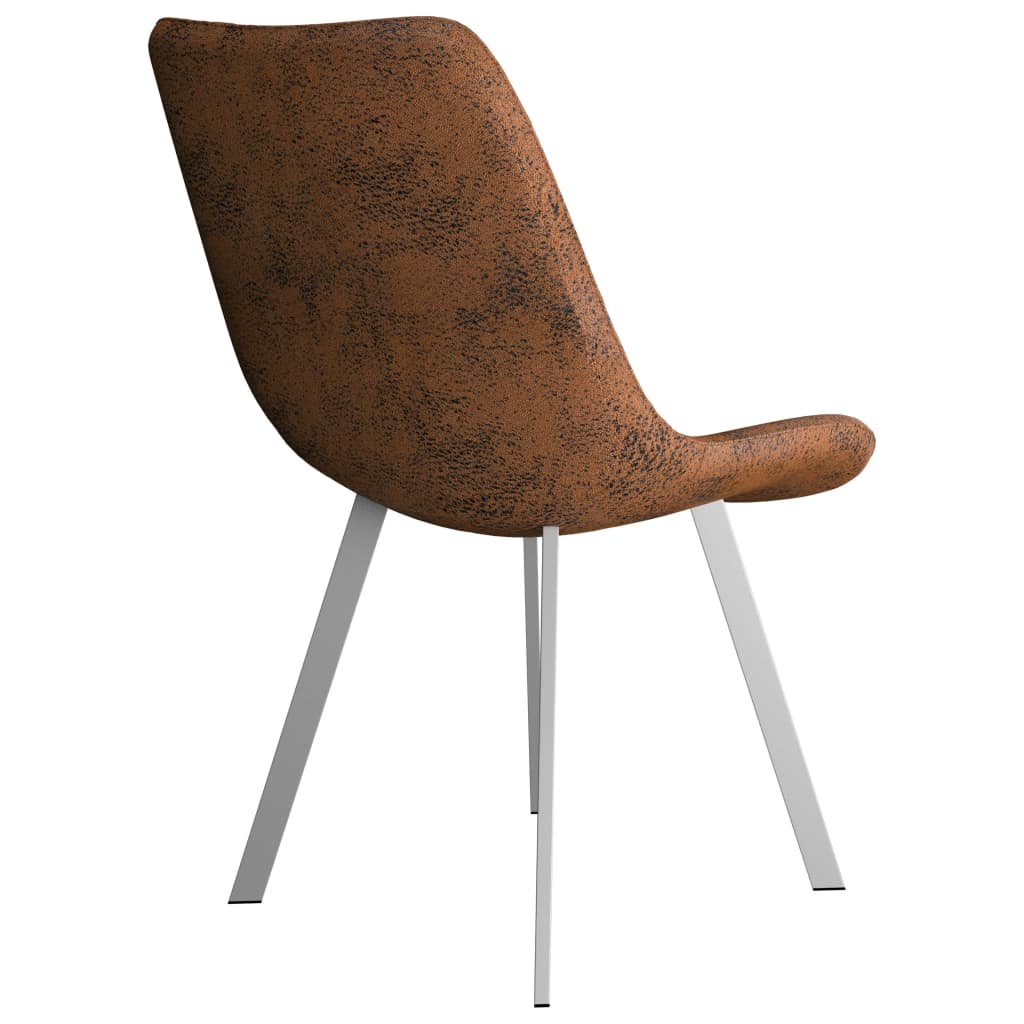 vidaXL Eetkamerstoelen 2 st kunstsuède bruin