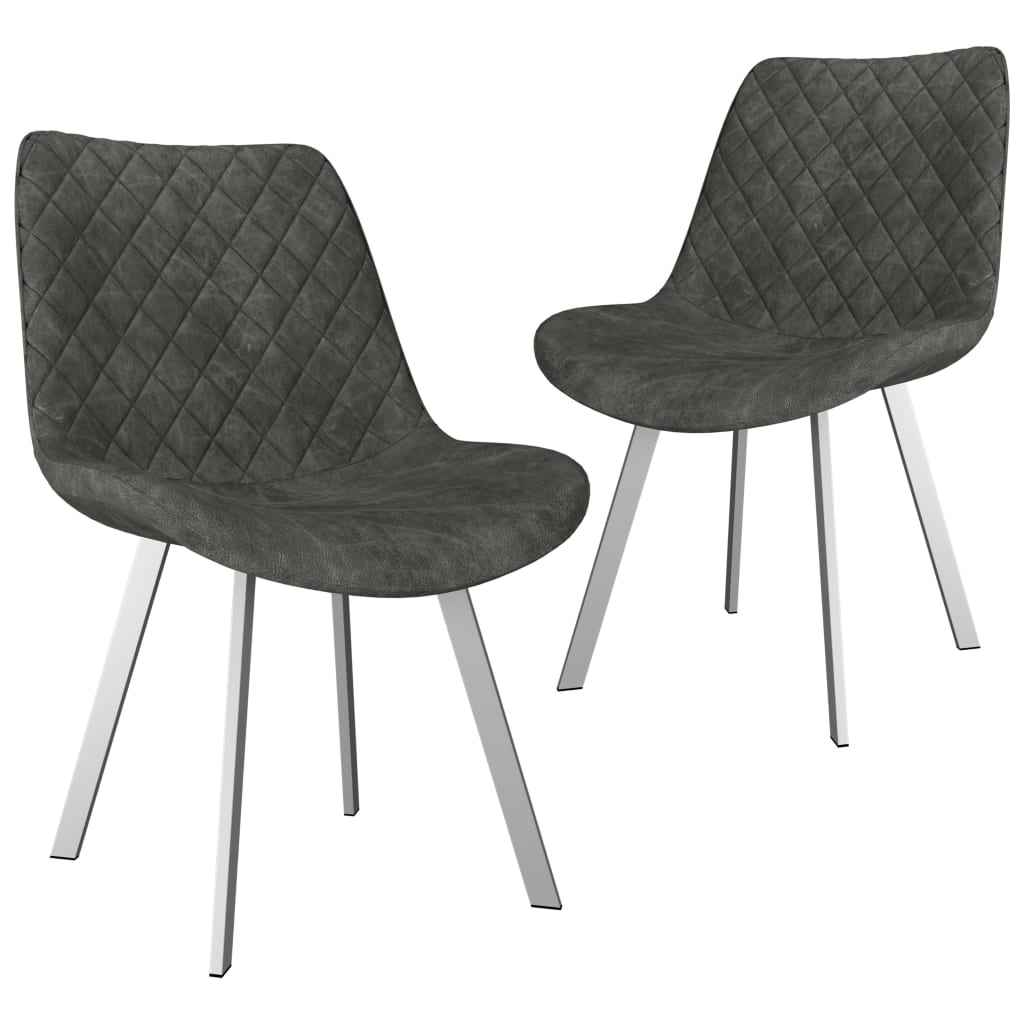 vidaXL Eetkamerstoelen 2 st kunstsuède bruin