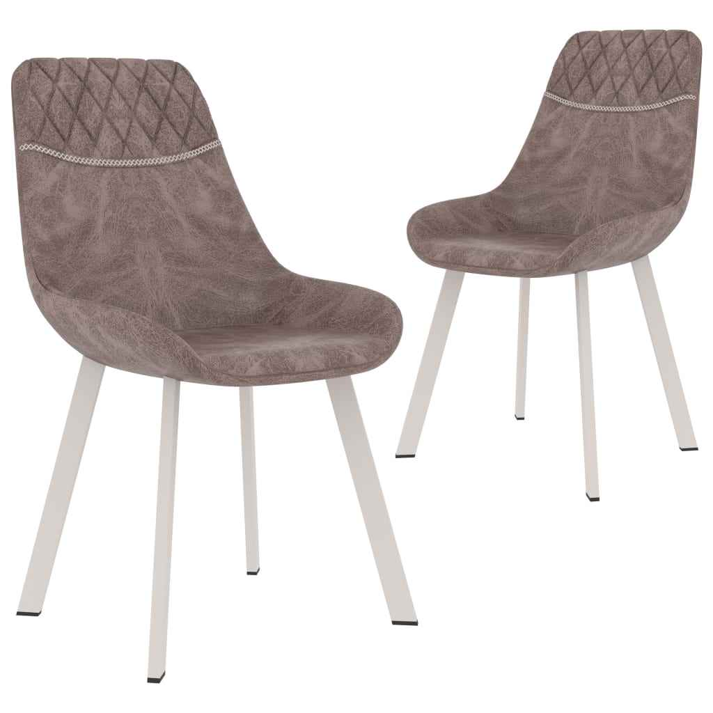 vidaXL Eetkamerstoelen 2 st kunstleer bruin