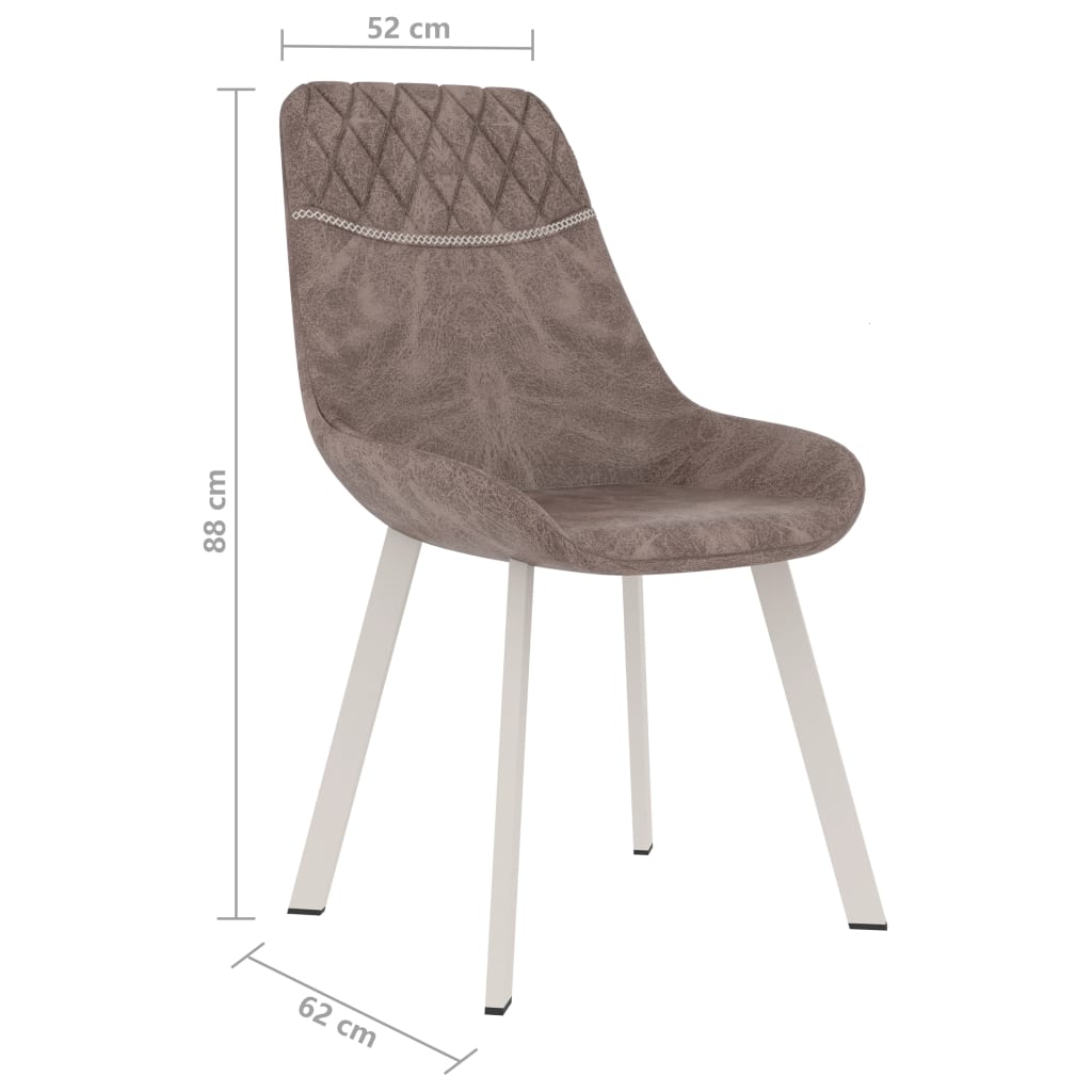 vidaXL Eetkamerstoelen 2 st kunstleer bruin