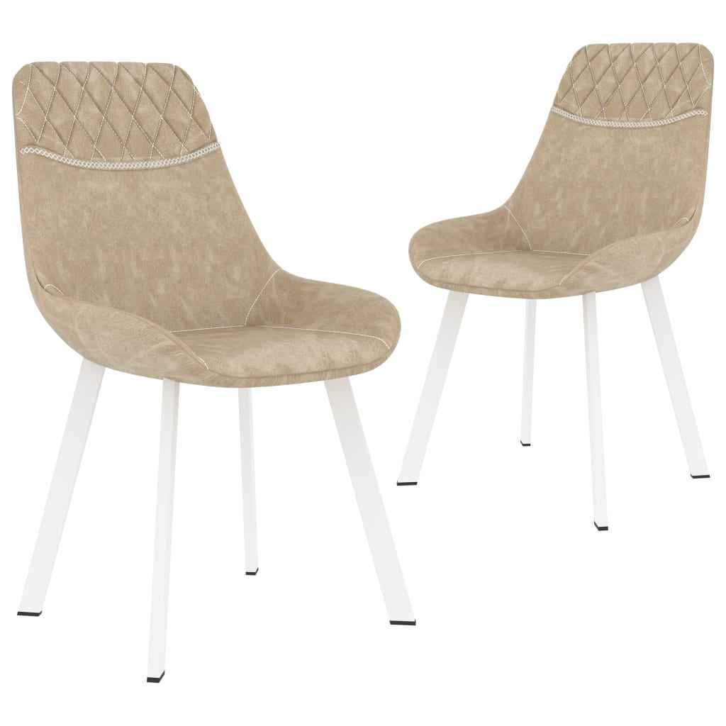 vidaXL Eetkamerstoelen 2 st kunstleer bruin