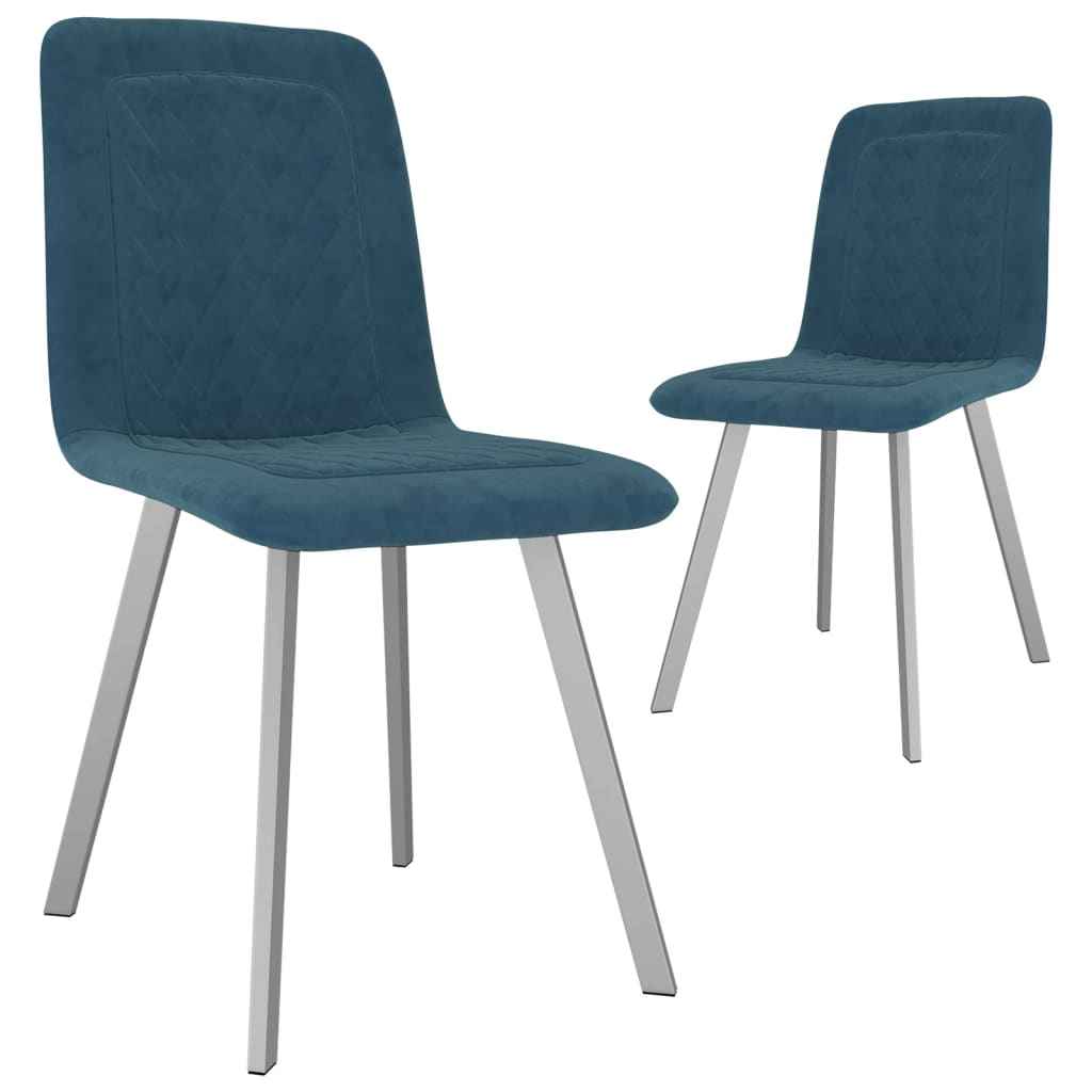 vidaXL Eetkamerstoelen 2 st fluweel blauw