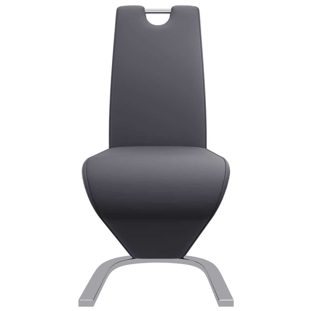 vidaXL Eetkamerstoelen met zigzag-vorm 2 st kunstleer grijs
