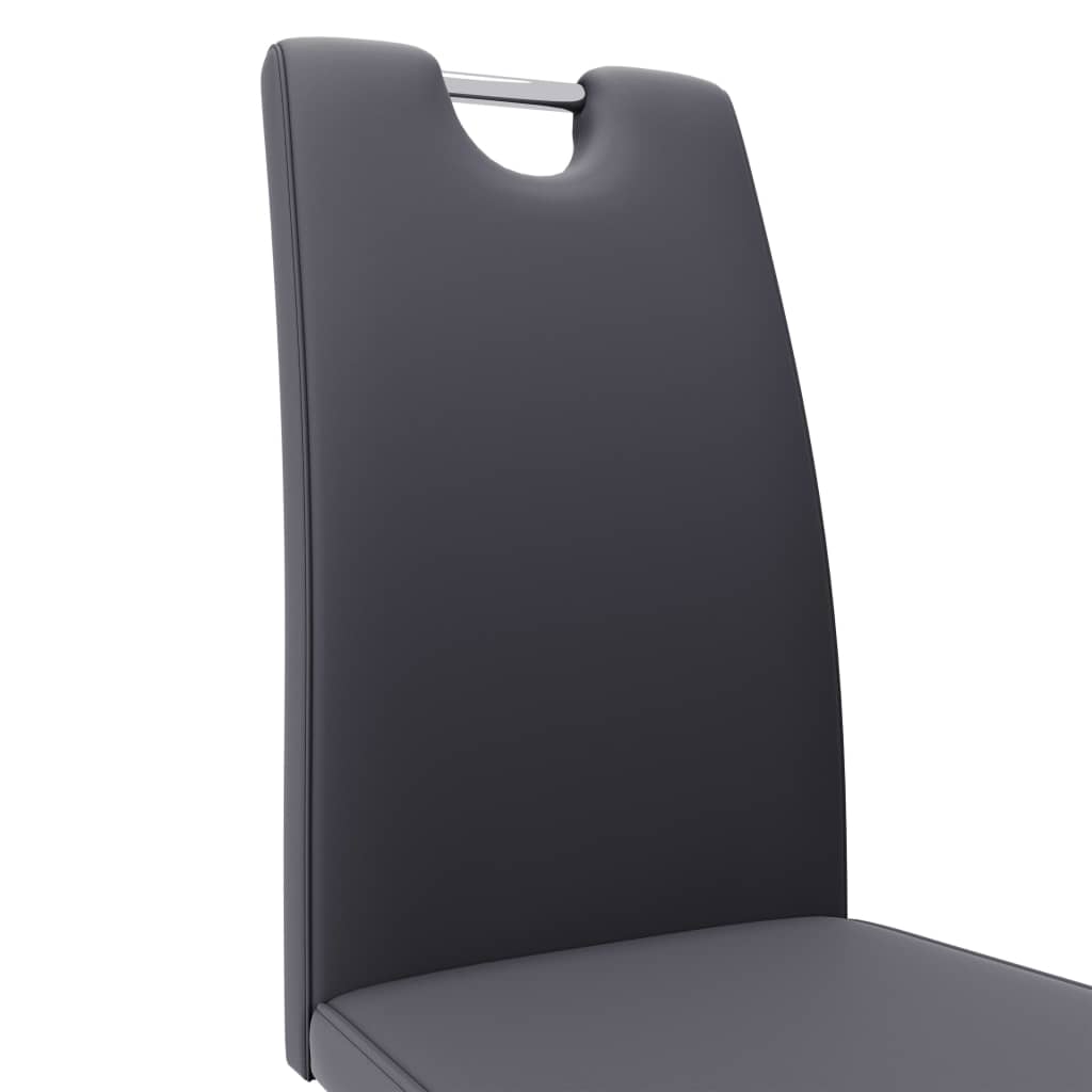 vidaXL Eetkamerstoelen met zigzag-vorm 2 st kunstleer grijs