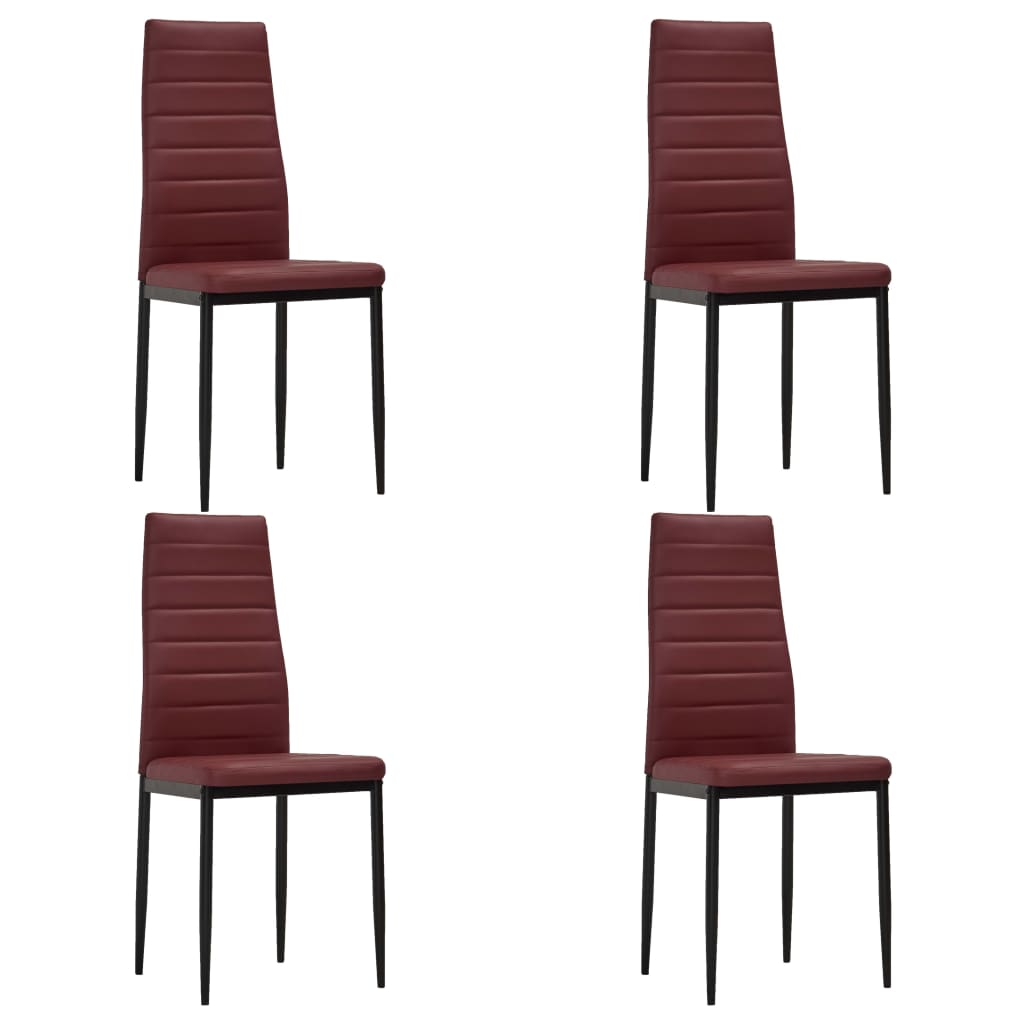 vidaXL Eetkamerstoelen 4 st kunstleer zwart