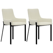 vidaXL Eetkamerstoelen 2 st stof crèmekleurig