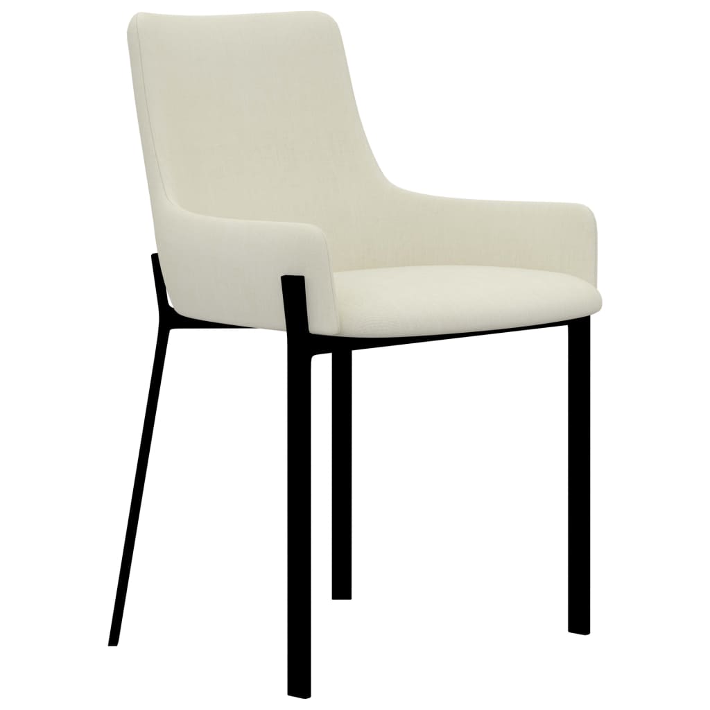 vidaXL Eetkamerstoelen 2 st stof crèmekleurig