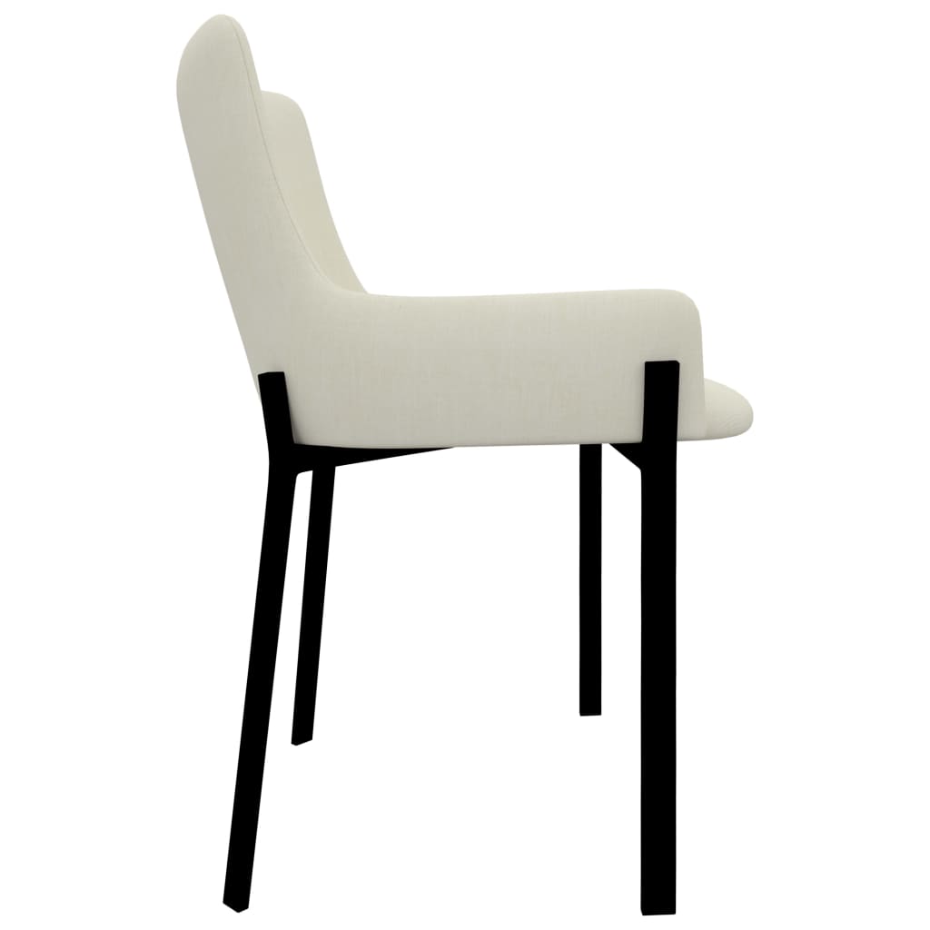 vidaXL Eetkamerstoelen 2 st stof crèmekleurig