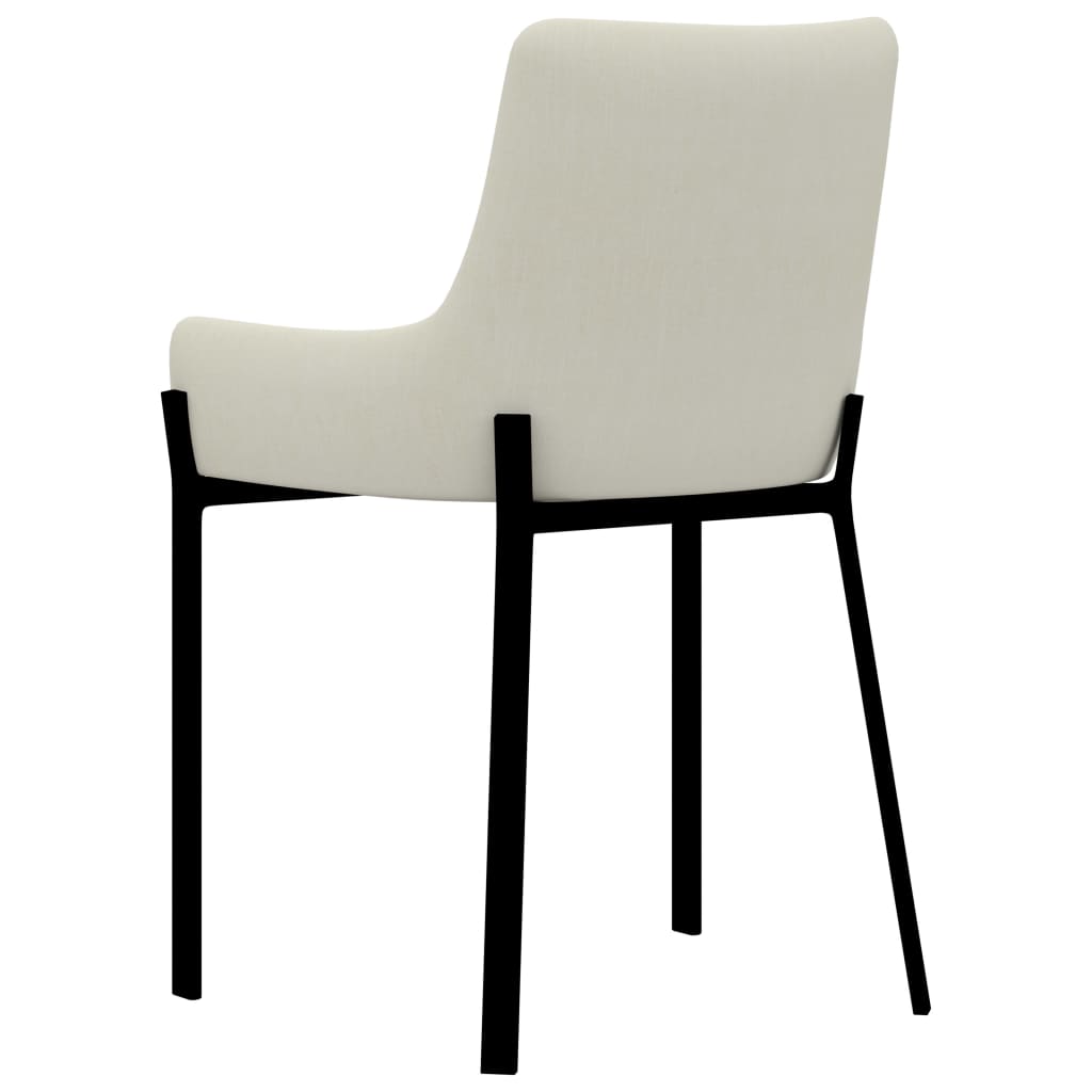 vidaXL Eetkamerstoelen 2 st stof crèmekleurig