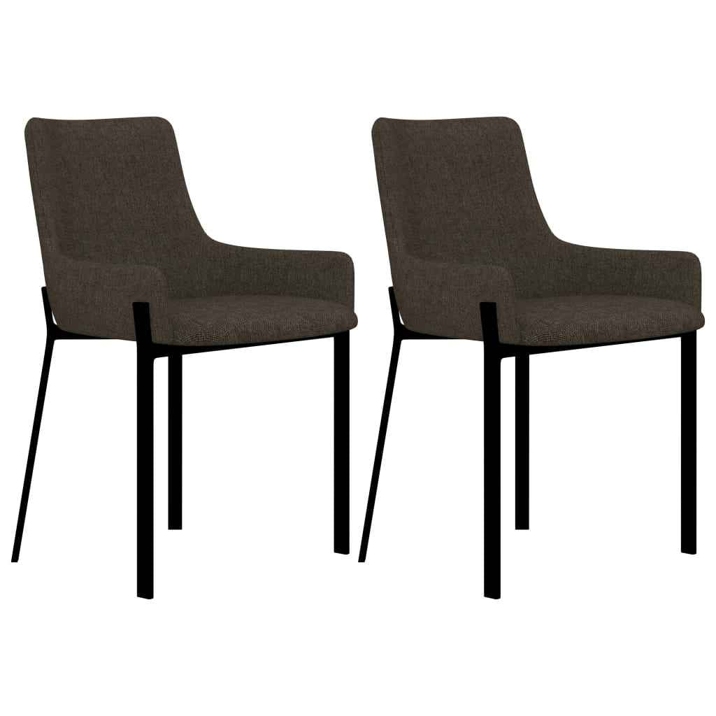 vidaXL Eetkamerstoelen 2 st stof crèmekleurig