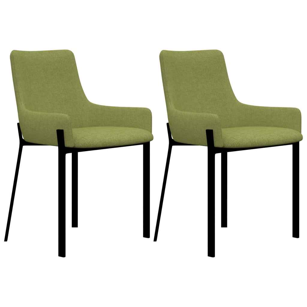 vidaXL Eetkamerstoelen 2 st stof crèmekleurig