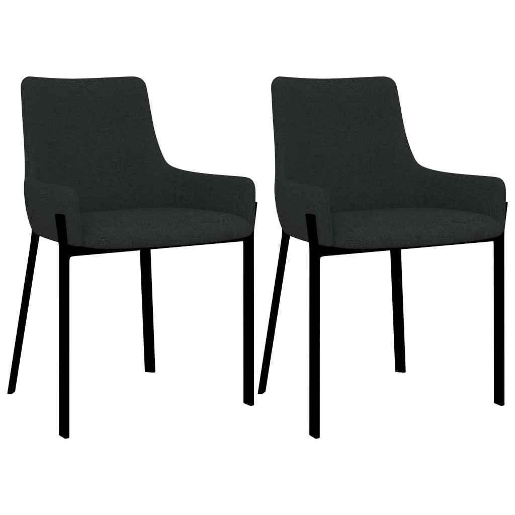 vidaXL Eetkamerstoelen 2 st stof crèmekleurig