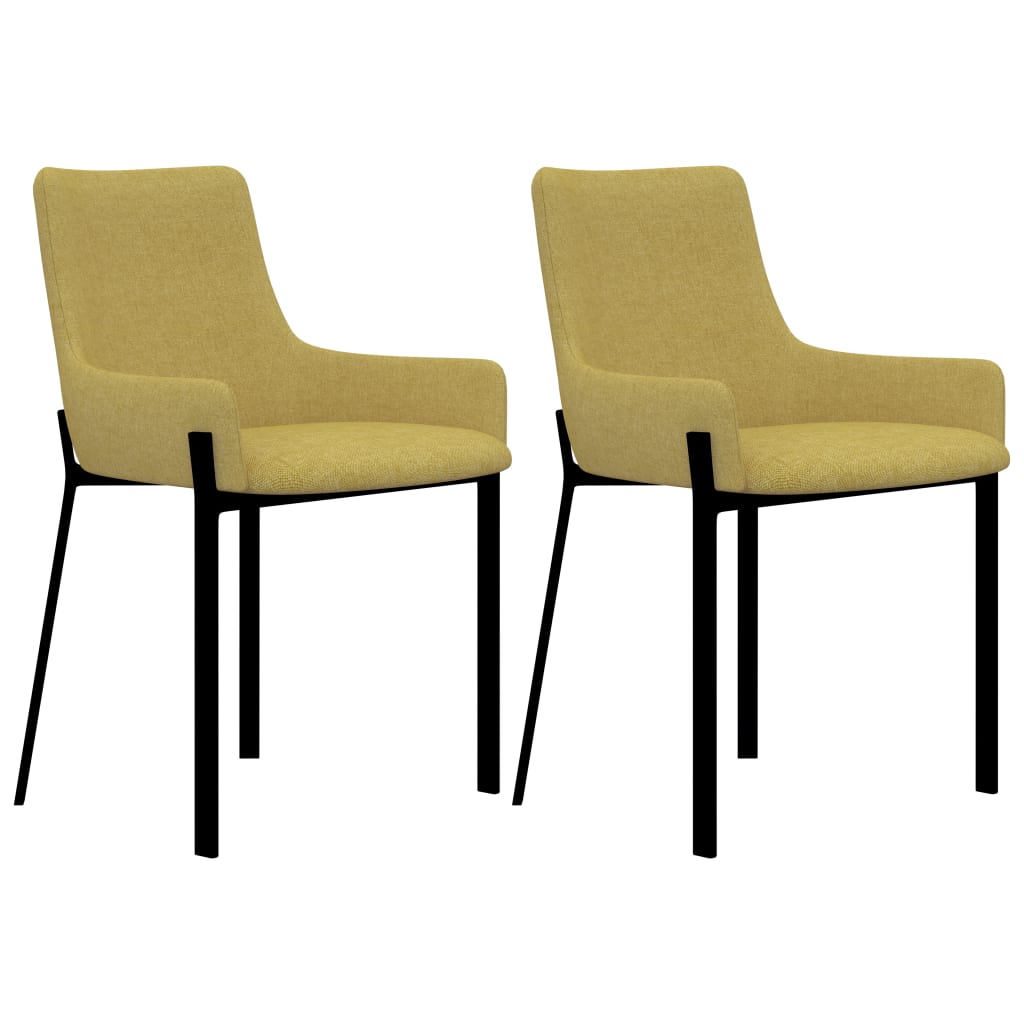 vidaXL Eetkamerstoelen 2 st stof crèmekleurig