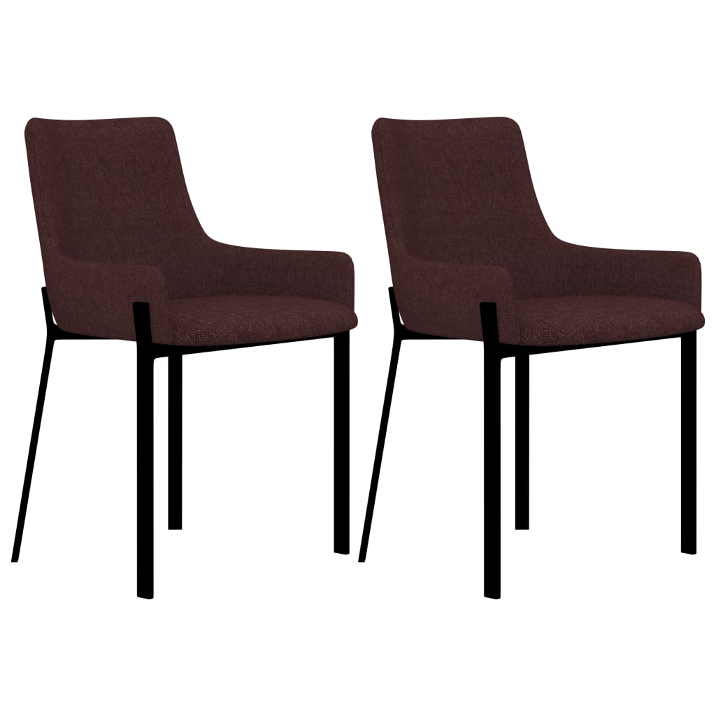 vidaXL Eetkamerstoelen 2 st stof crèmekleurig