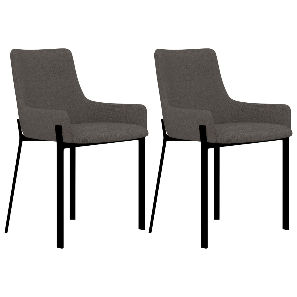 vidaXL Eetkamerstoelen 2 st stof crèmekleurig