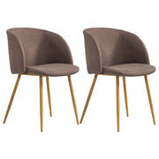 vidaXL Eetkamerstoelen 2 st stof bruin