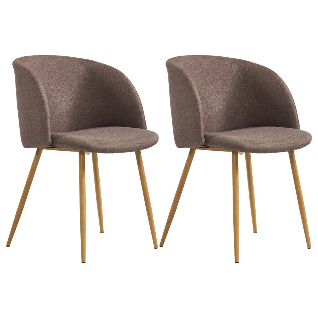 vidaXL Eetkamerstoelen 2 st stof bruin