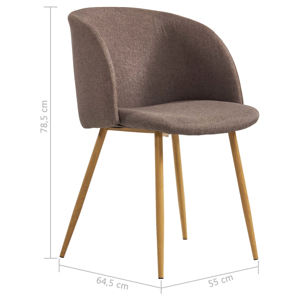 vidaXL Eetkamerstoelen 2 st stof bruin