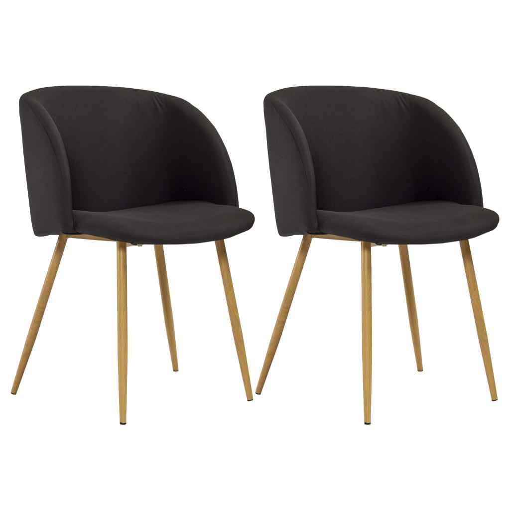 vidaXL Eetkamerstoelen 2 st stof bruin