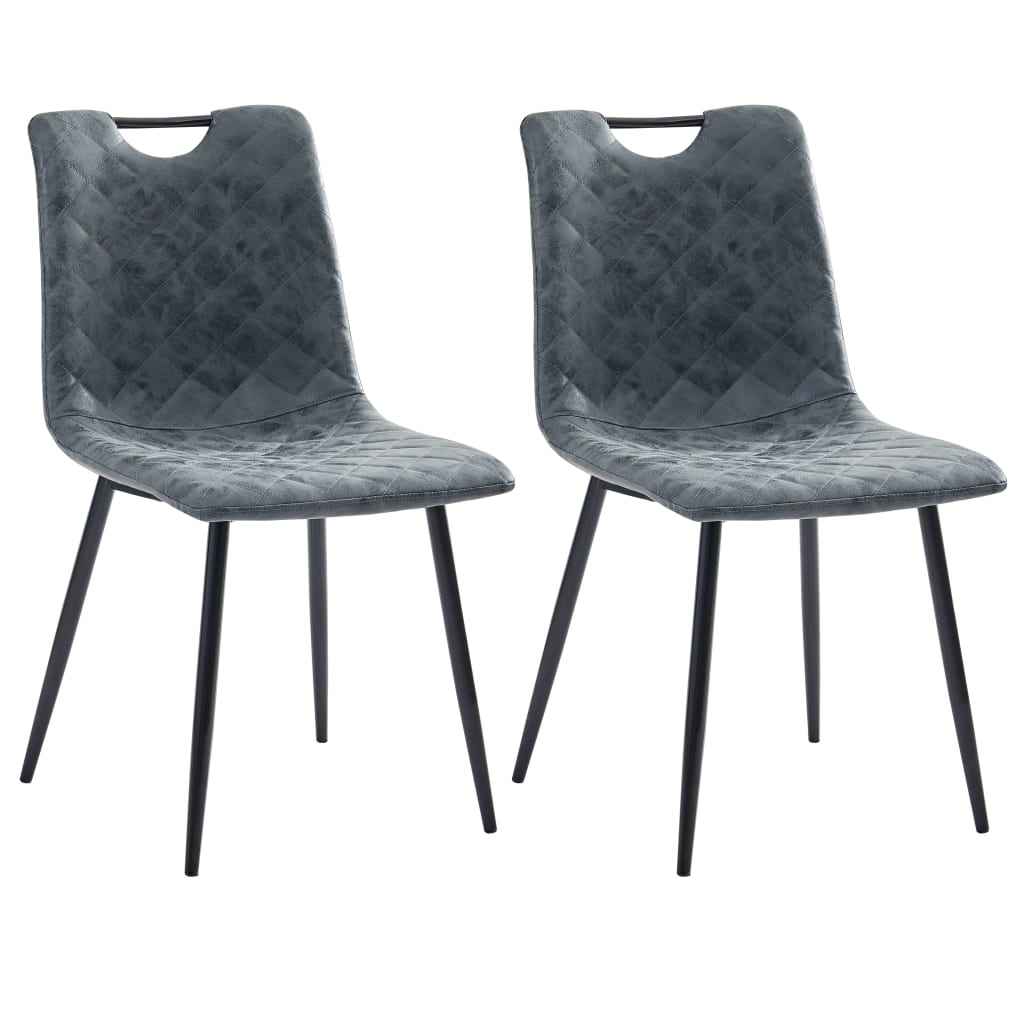 vidaXL Eetkamerstoelen 2 st kunstleer donkerbruin