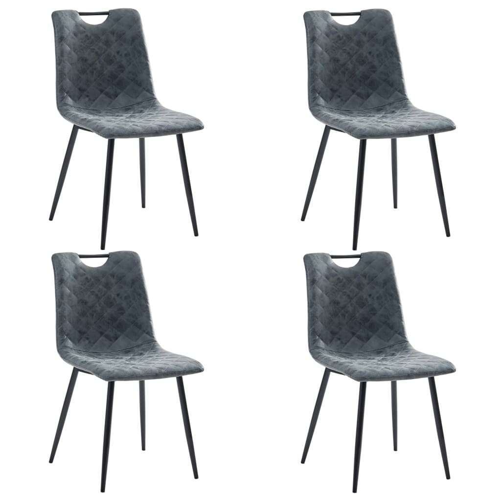 vidaXL Eetkamerstoelen 2 st kunstleer donkerbruin