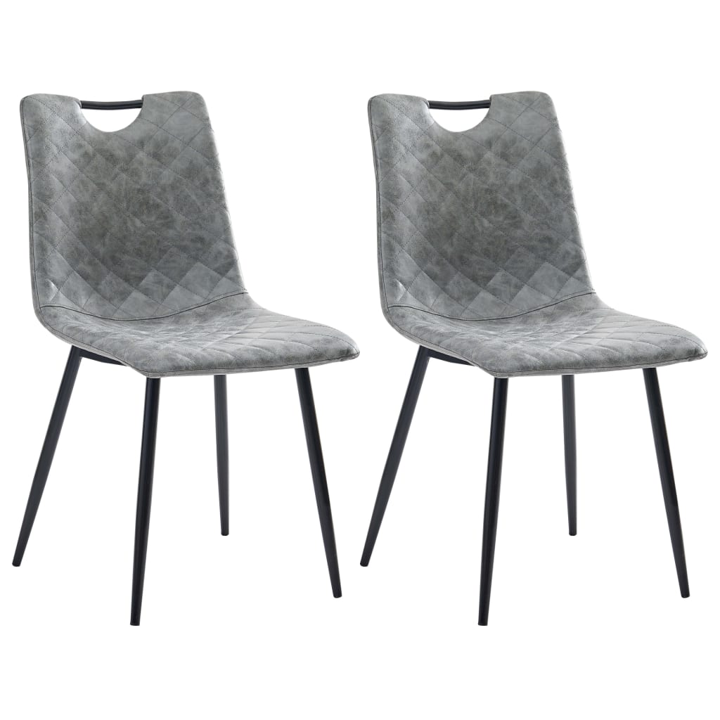 vidaXL Eetkamerstoelen 2 st kunstleer donkerbruin