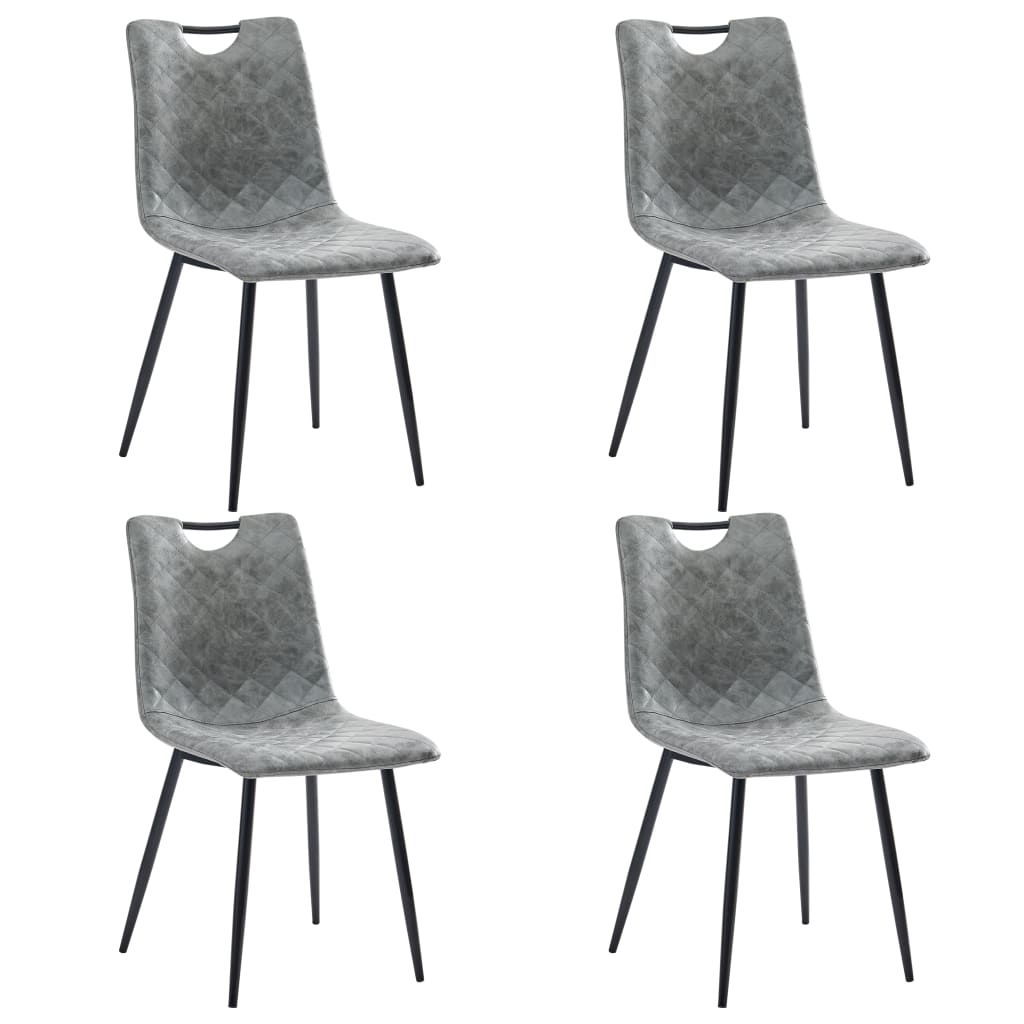 vidaXL Eetkamerstoelen 2 st kunstleer donkerbruin